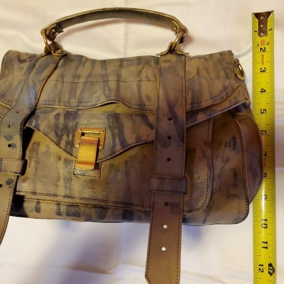 Proenza Schouler PS1 bag painted stripes gray blue purple beige black tan purple - Picture 11 of 12